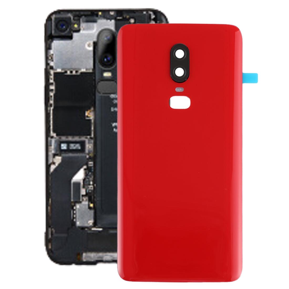 Ouxa Battery Door Back Panel Housing for Oneplus 6 {With Camera Lens} : Red