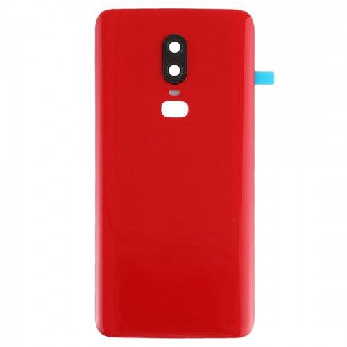 Ouxa Battery Door Back Panel Housing for Oneplus 6 {With Camera Lens} : Red