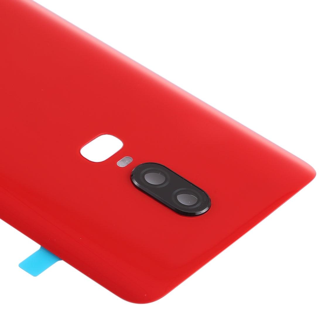 Ouxa Battery Door Back Panel Housing for Oneplus 6 {With Camera Lens} : Red