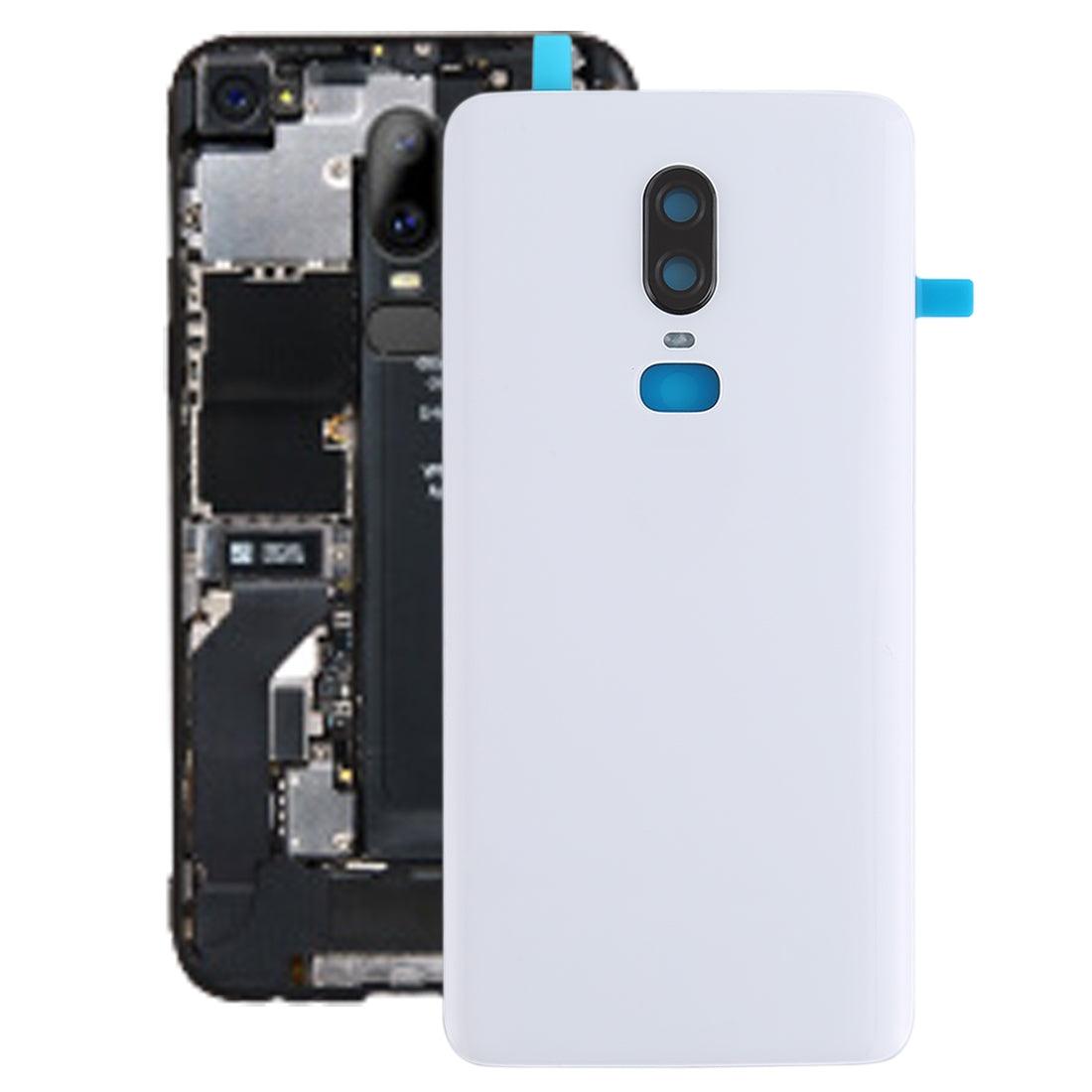 Ouxa Battery Door Back Panel Housing for Oneplus 6 {With Camera Lens} : White