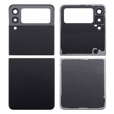 Back Panel Glass With Camera Lens for Samsung Galaxy Z Flip 4 Graphit Black